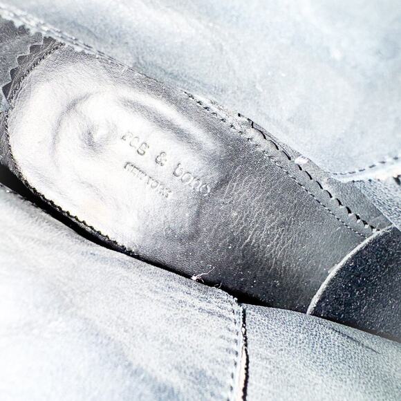 Rag & Bone Brown Suede Leather Bootie Cross Strapped Block Heel Size 40 - Picture 3 of 5